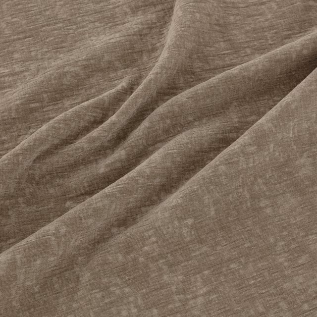 Warm fawn taupe woven fabric shown in soft folds with a subtly mottled texture