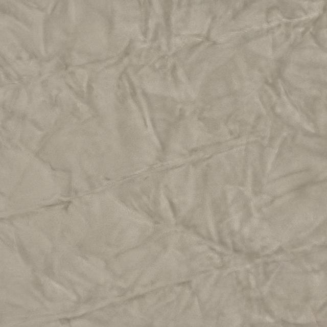 Soft ash grey crumpled plain fabric with a matte, textured surface