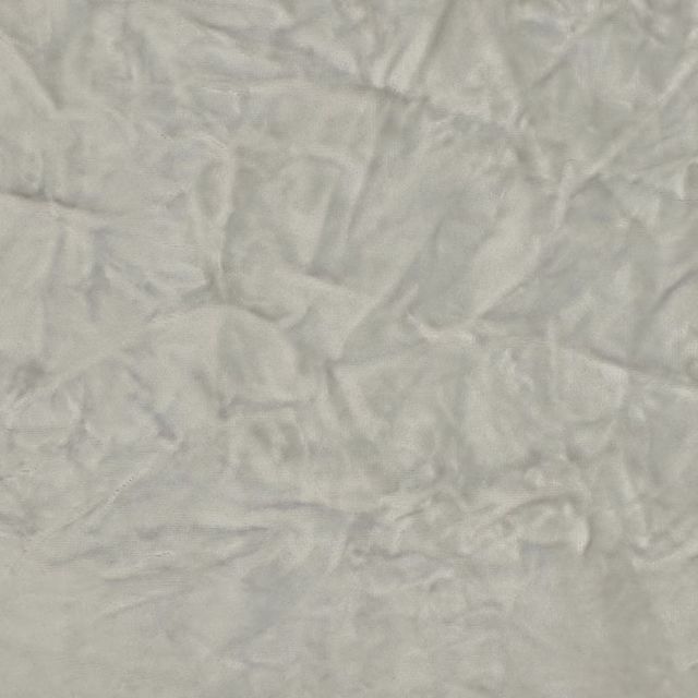 Pale silver-grey crumpled plain fabric with a softly reflective textured surface