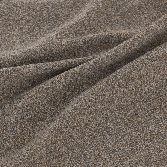 Taupe-grey Denali textile with fine mottled weave arranged in soft folds