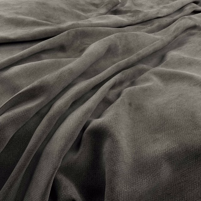 Cool charcoal-grey Dolce fabric with fine weave falling in soft sculptural folds