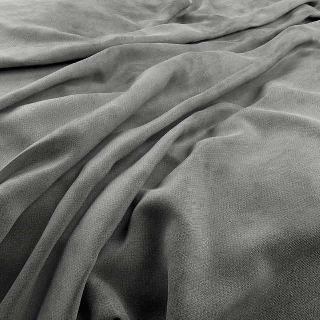 Muted sage-grey fine weave fabric gathered into soft, fluid folds
