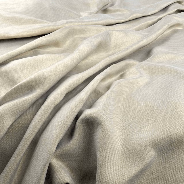Pale warm-nougat woven fabric gathered into soft, fluid folds