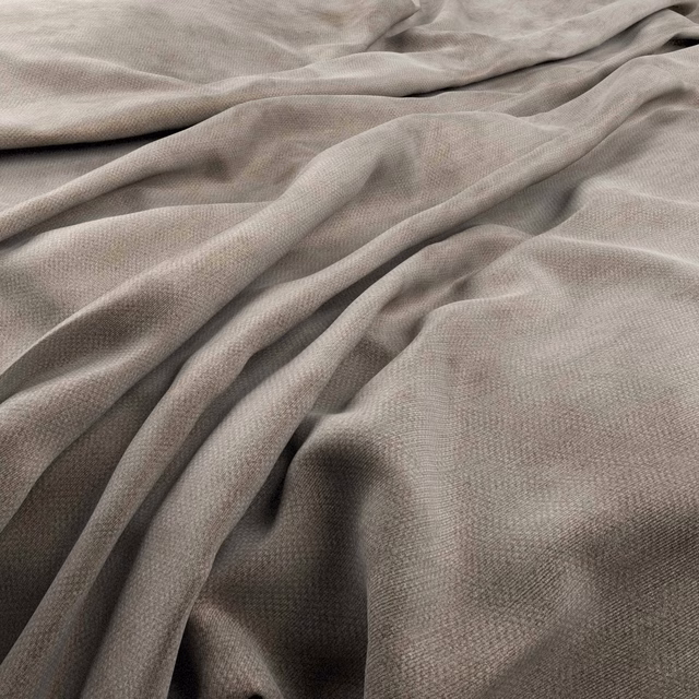 Soft taupe-grey Dolce textile in close weave, gathered into fluid folds