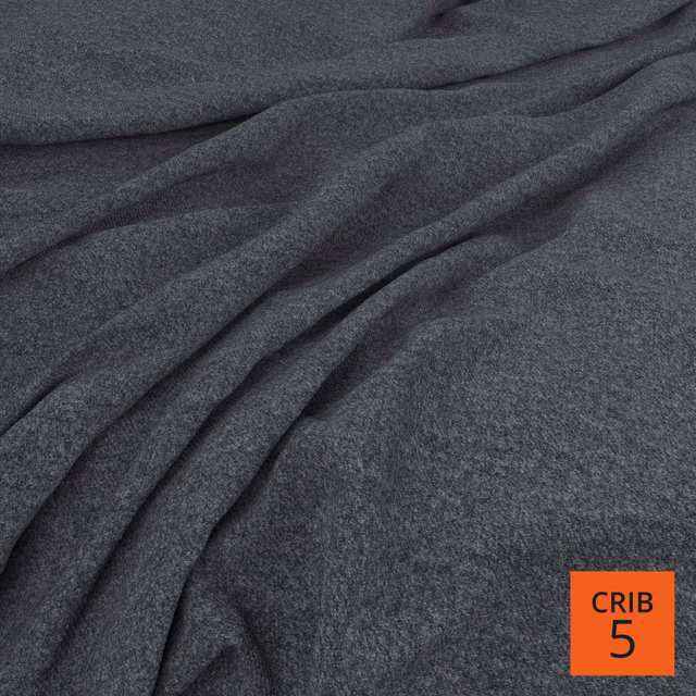 Charcoal blue-grey Dolly fabric with a soft fine weave gathered into folds