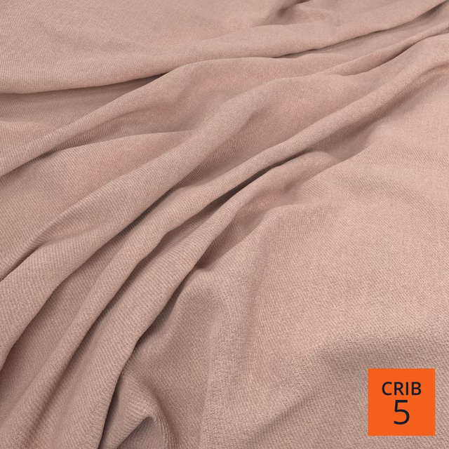 Dusty petal-pink plain-weave fabric gathered into soft, flowing folds