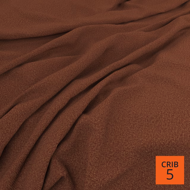 Warm russet-brown textile with a fine pebbled surface arranged in soft folds