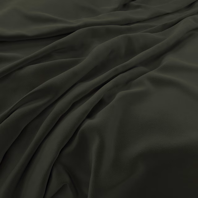 Deep olive velvet folds showing a subdued, light-catching sheen