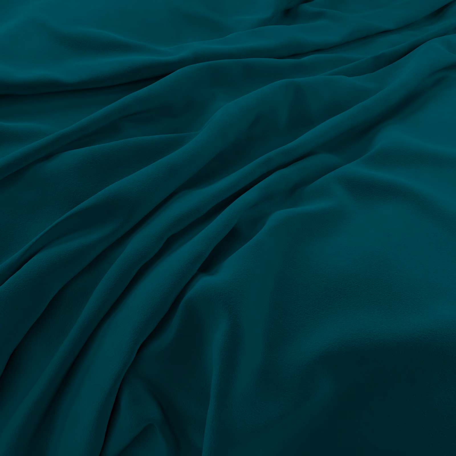 Deep mallard teal velvet with smooth folds and subtle blue-green highlights