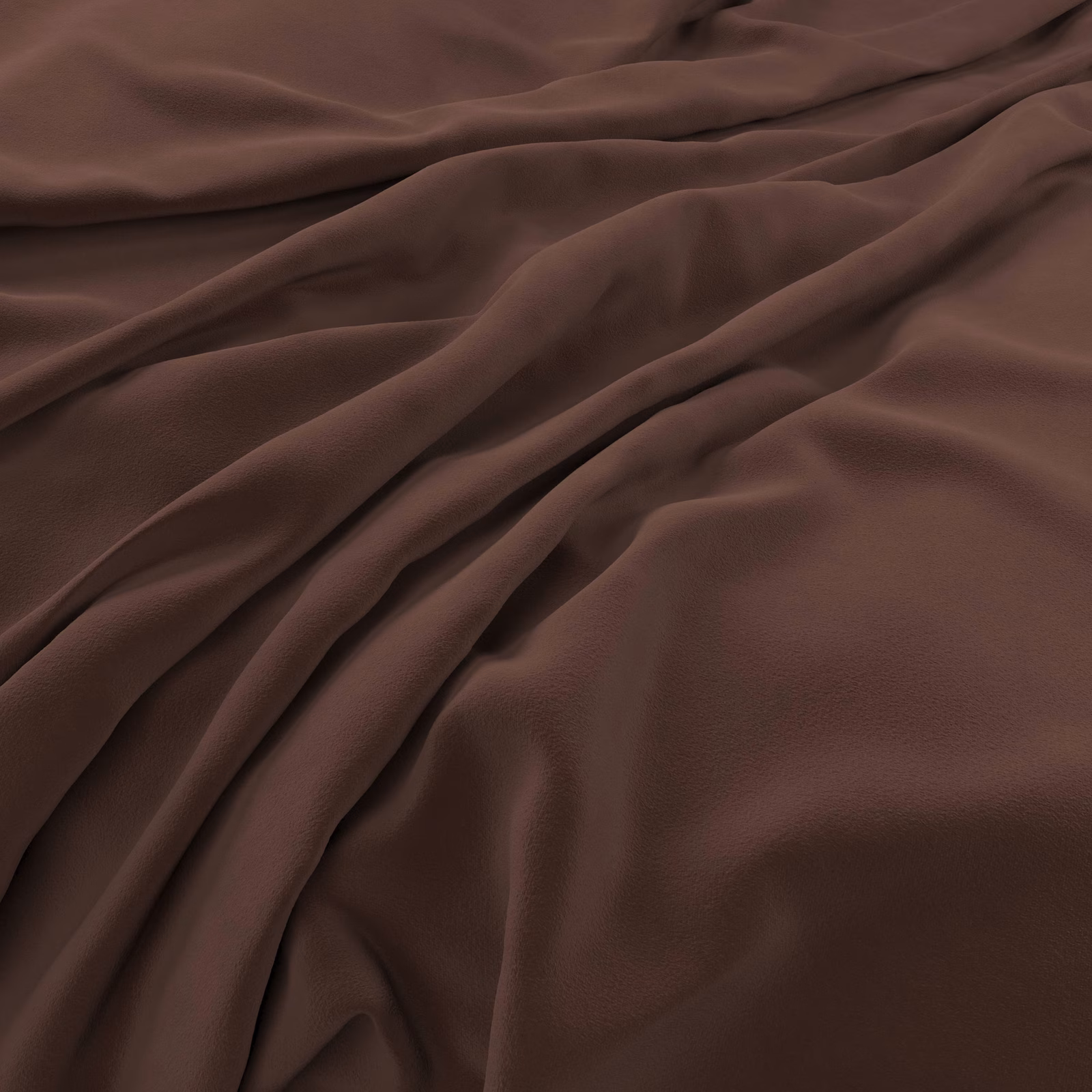 Deep raisin-brown velvet swatch with smooth folds and subtle chocolate highlights