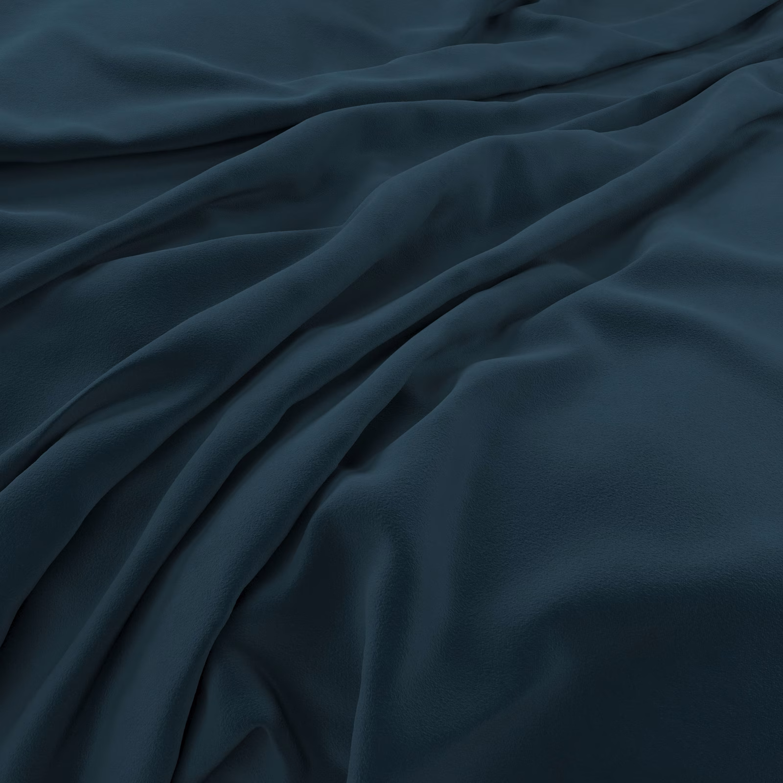 Deep blue-teal velvet draped in folds with subtle ink-dark and blue-green highlights