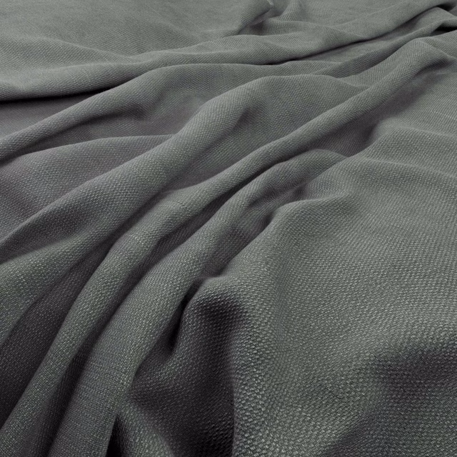 Muted olive-grey fabric with a fine woven texture gathered into soft folds