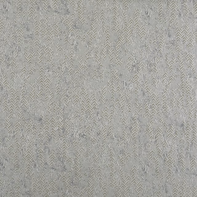 Pale quartz-grey woven textile with fine broken chevron motifs and soft texture