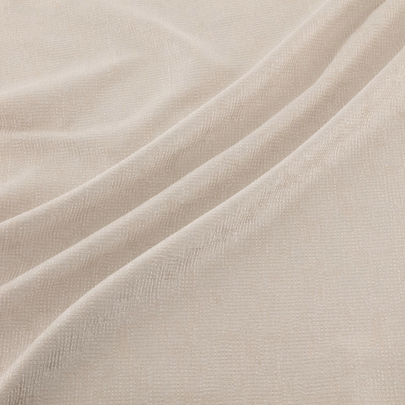 Pale warm ivory fabric with fine woven grid texture and soft draped folds