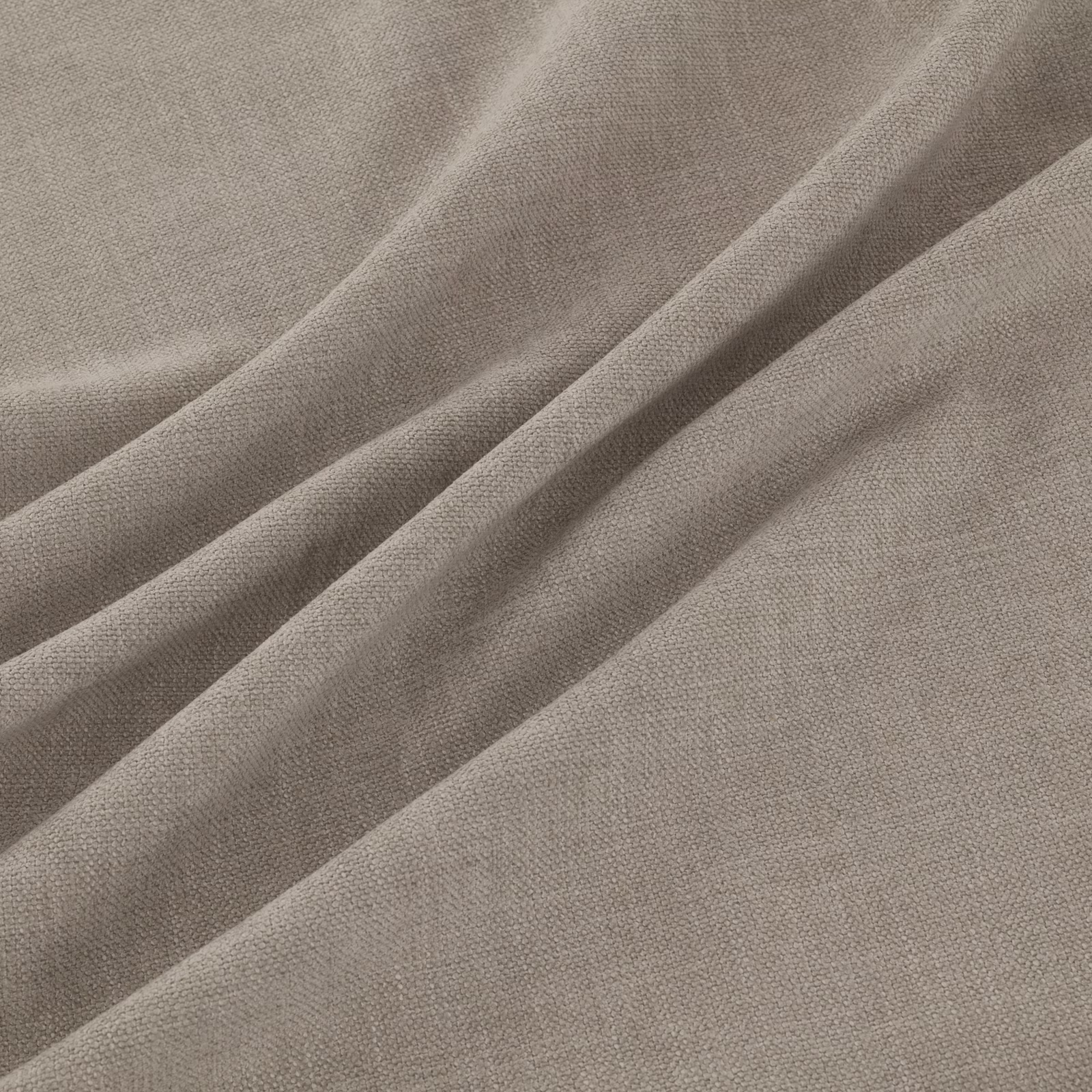 Warm ash-grey fine weave falling into softly rounded folds