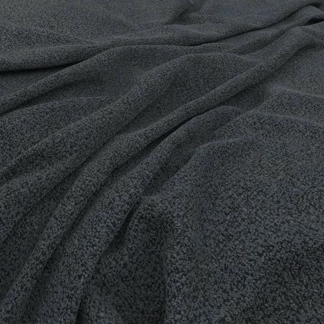 Dark airforce-blue fabric with a fine mottled texture falling into soft folds