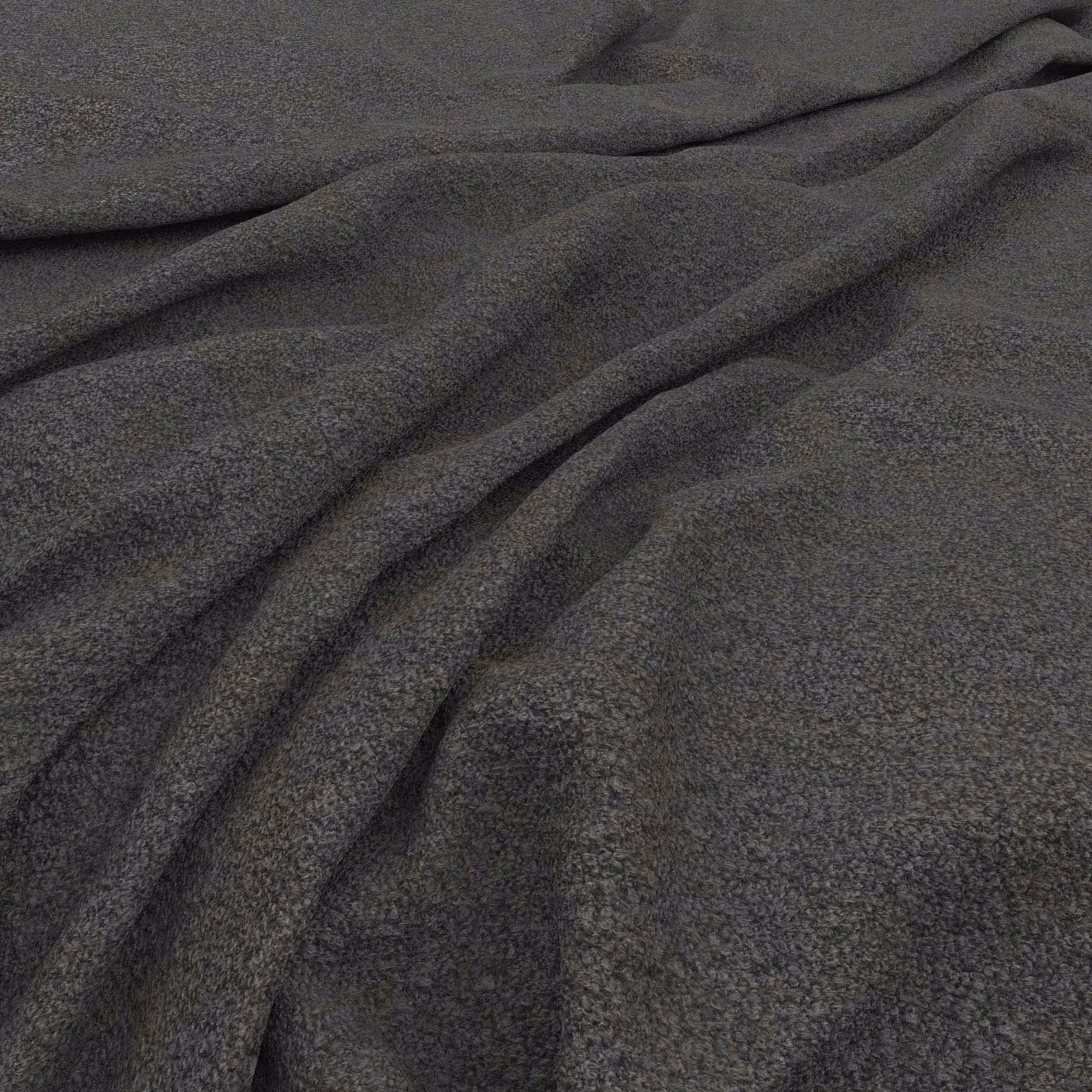 Dark charcoal-grey Everest textile with fine mottled texture falling in soft folds