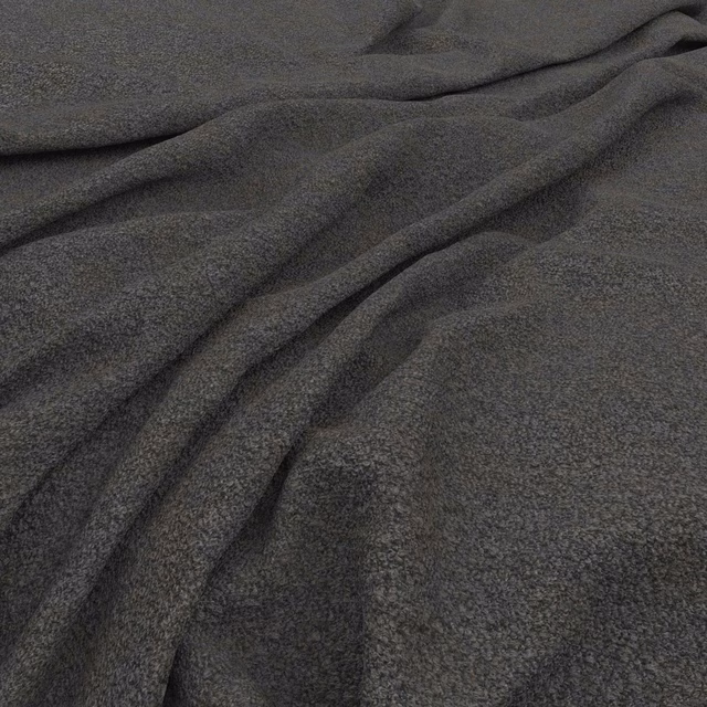 Dark charcoal-grey Everest textile with fine mottled texture falling in soft folds