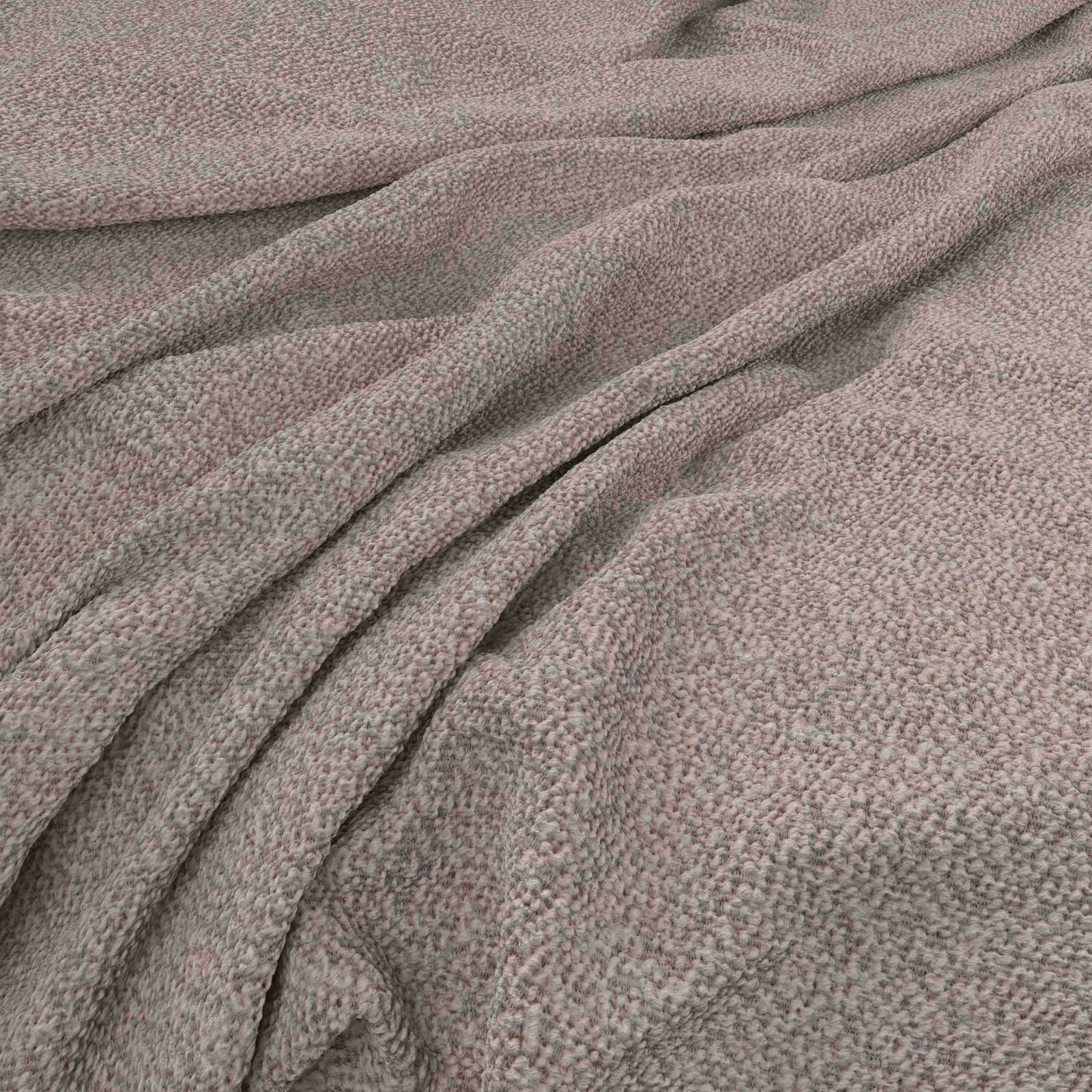 Dusty mauve-taupe Everest fabric with a close pebble-textured weave in soft folds