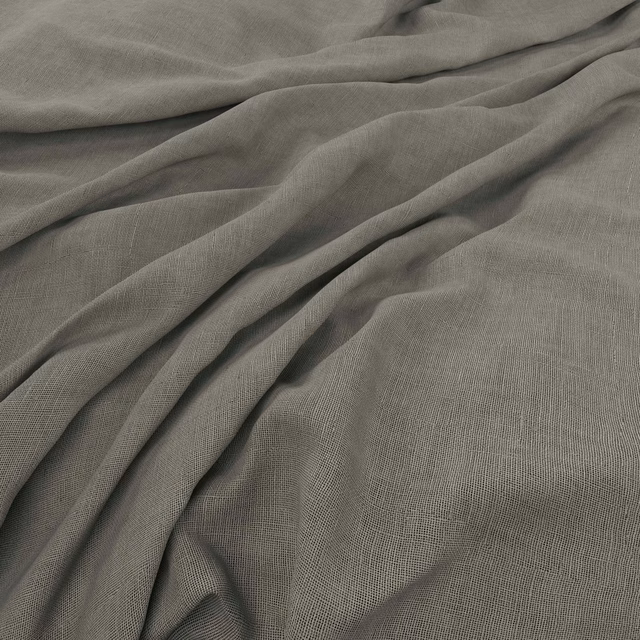 Muted taupe-grey fine weave fabric draped in soft, fluid folds