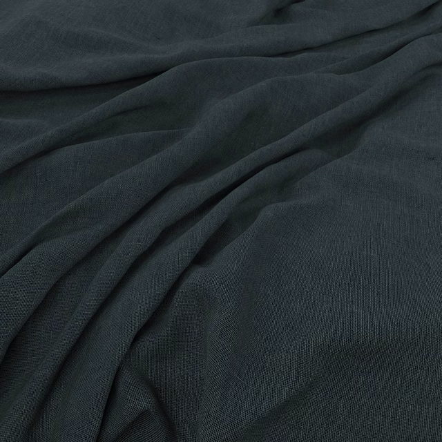 Deep kingfisher teal fabric with fine plain weave falling into soft folds