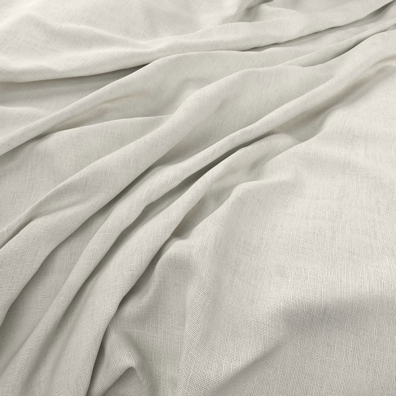 Pale limewash-ivory fabric with fine plain weave falling in soft folds