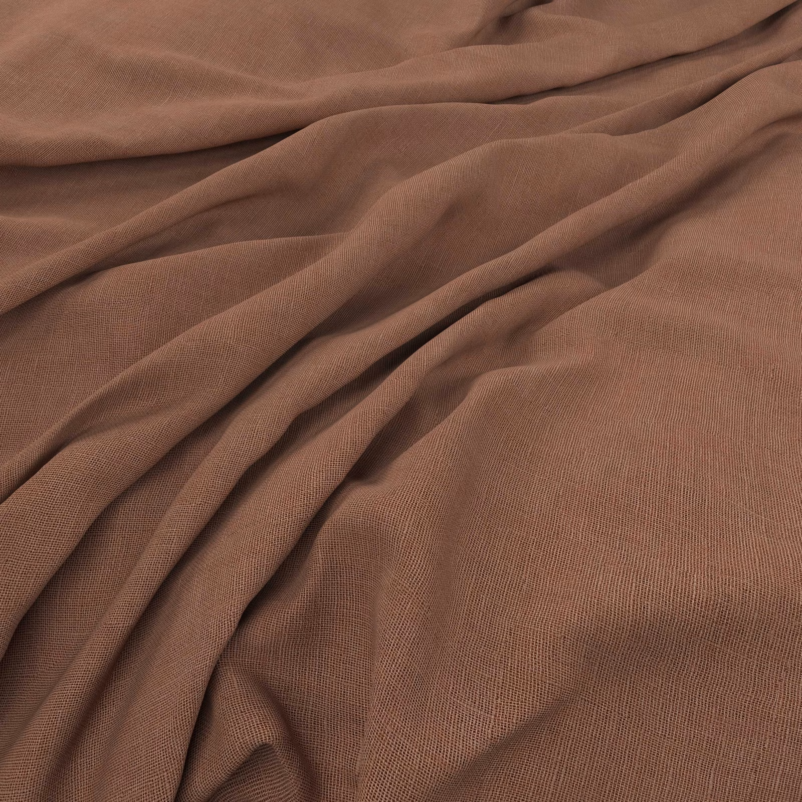 Draped dusty oldrose fabric with a fine weave and soft brown undertones