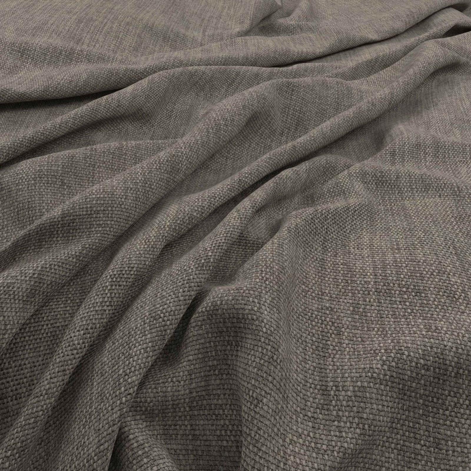 Deep elephant-grey woven textile showing a compact nubby texture across soft folds