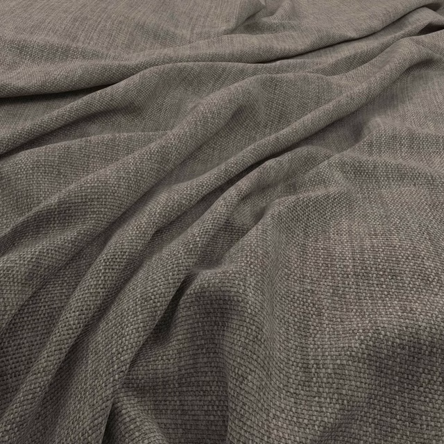 Deep elephant-grey woven textile showing a compact nubby texture across soft folds