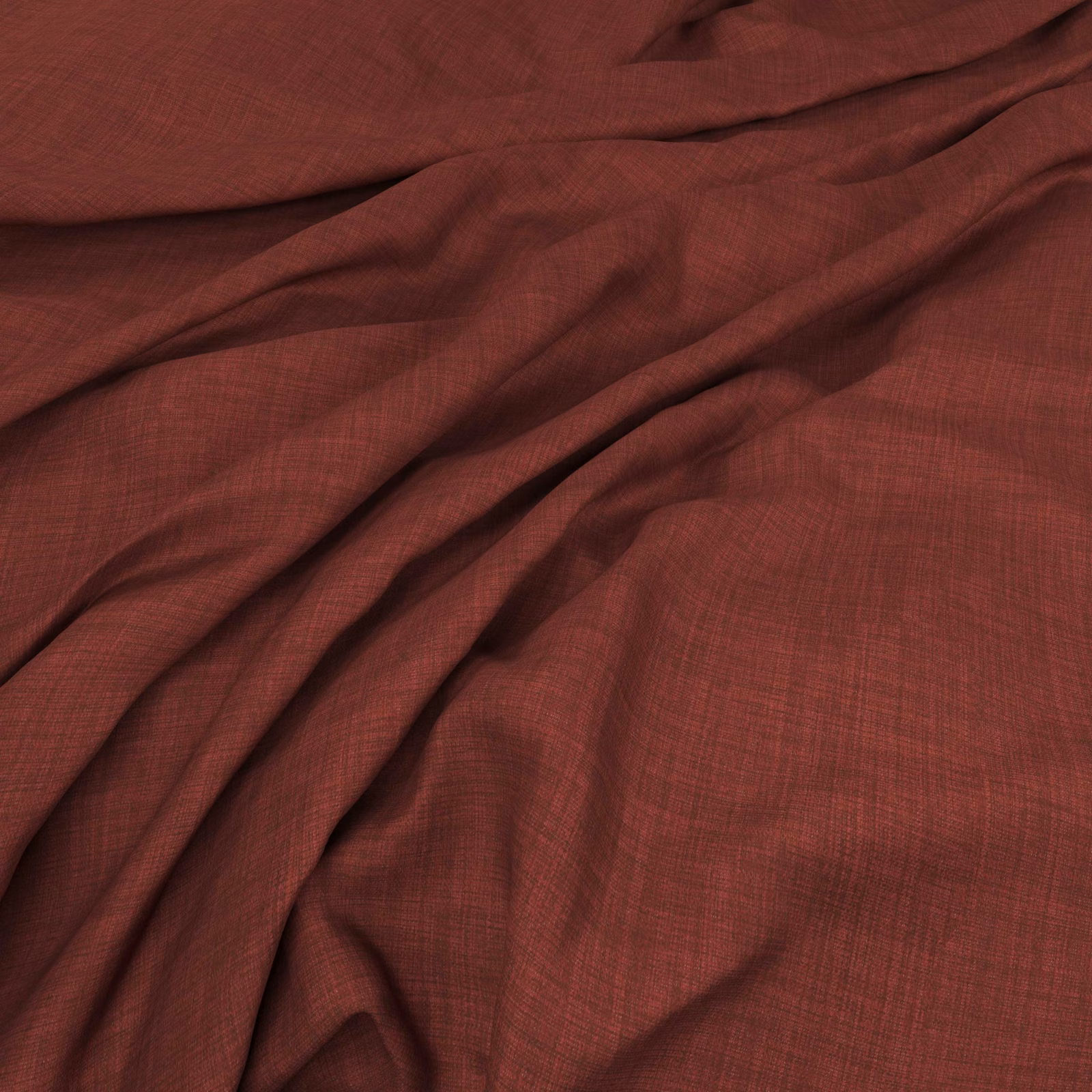Deep berry-burgundy fabric with fine crosswoven texture gathered into soft flowing folds