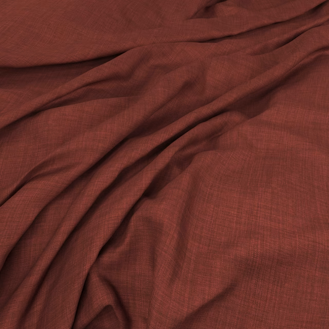 Deep berry-burgundy fabric with fine crosswoven texture gathered into soft flowing folds