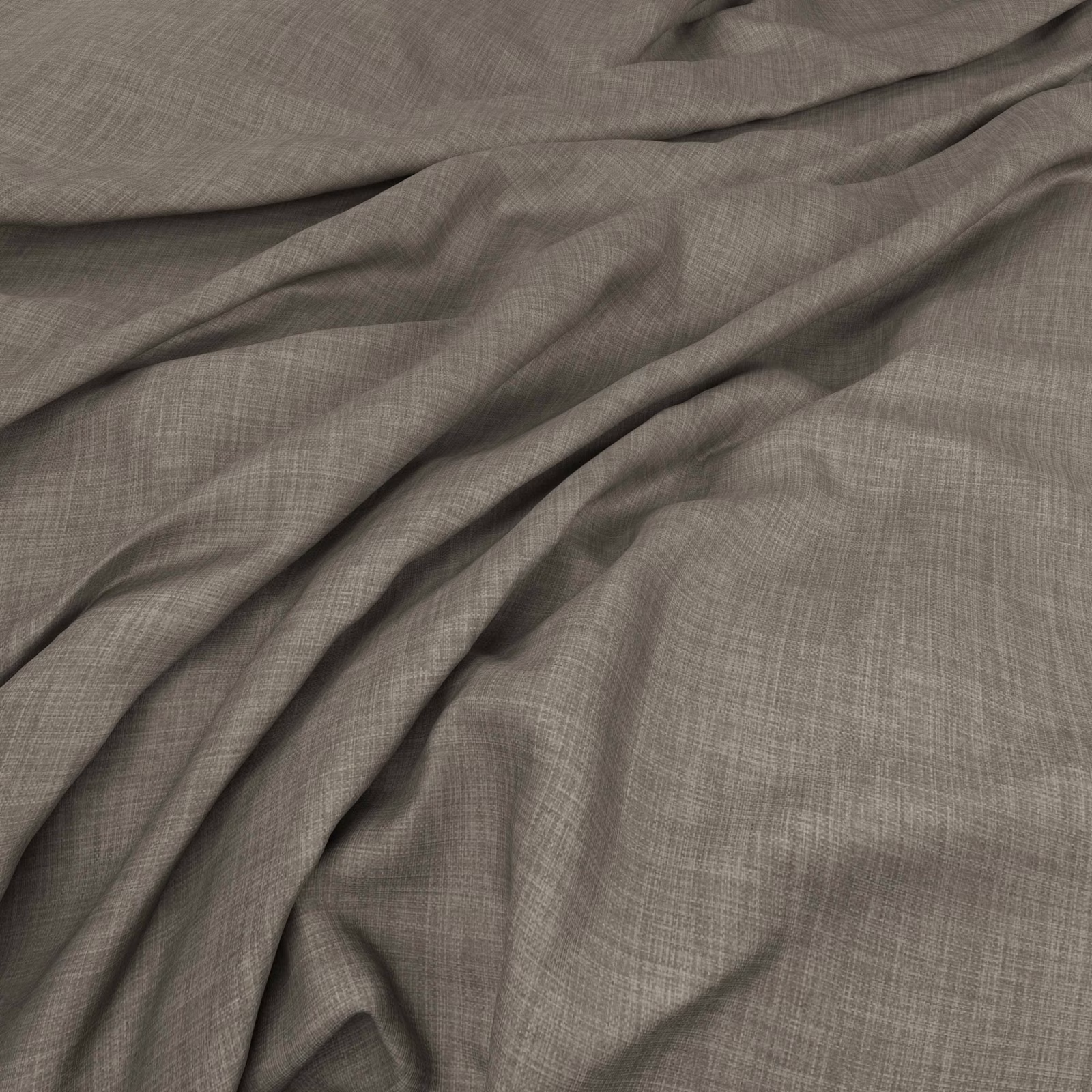 Mushroom taupe Fortywinks fabric with fine crosshatch weave in soft folds