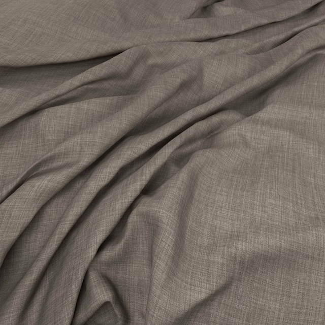 Mushroom taupe Fortywinks fabric with fine crosshatch weave in soft folds