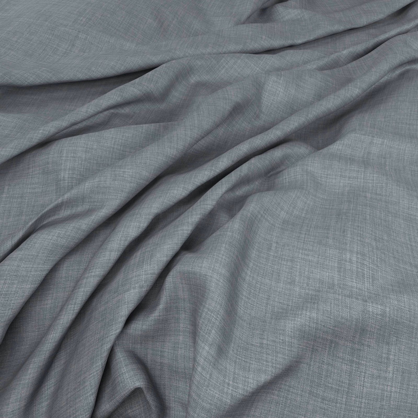 Cool blue-grey fabric with fine crosshatch weave falling into soft folds