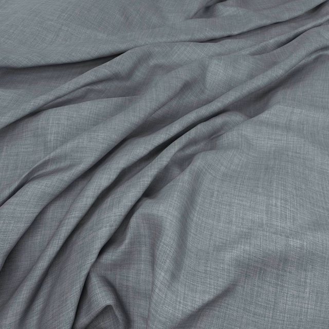 Cool blue-grey fabric with fine crosshatch weave falling into soft folds