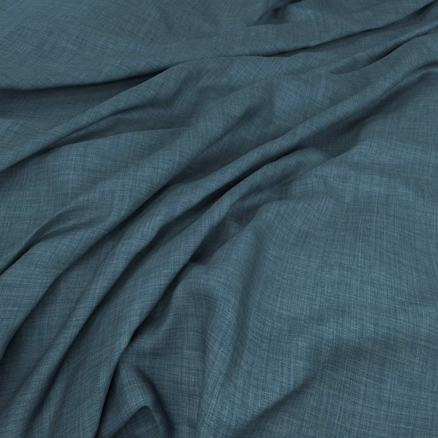 Deep lagoon teal fabric with fine crosshatch weave gathered into soft flowing folds