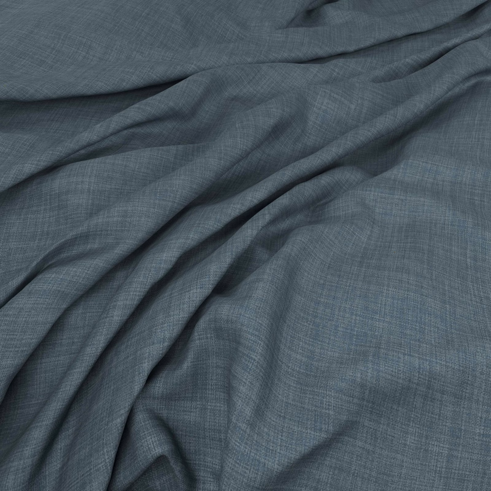 Draped muted blue-green Fortywinks fabric showing a fine crosshatched weave