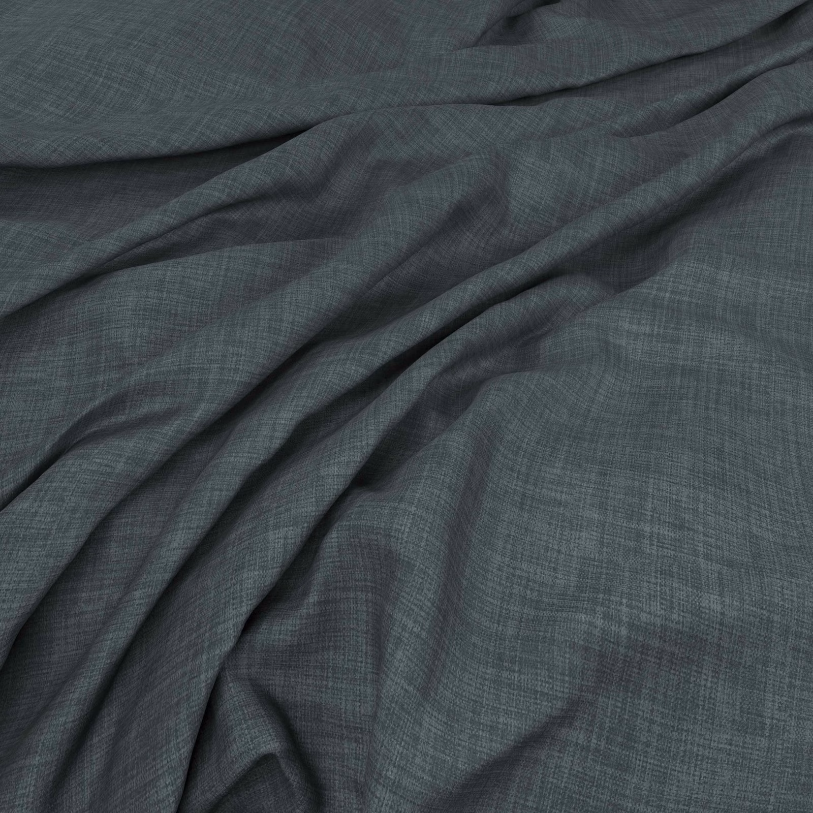 Deep Prussian blue-grey teal cloth showing fine crosshatching across softly folded fabric