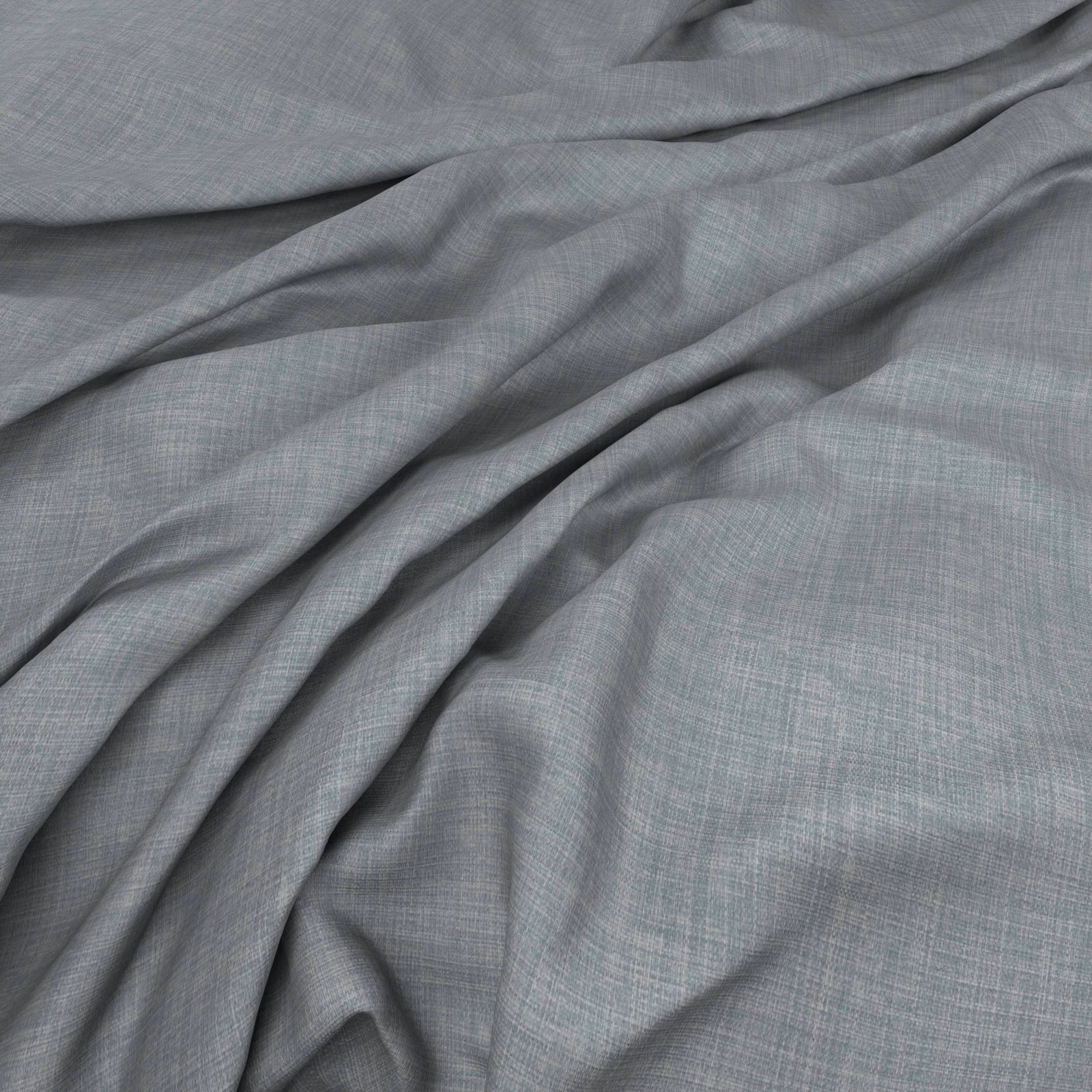 Cool silver-grey fabric with a fine crosshatched weave draped in soft folds