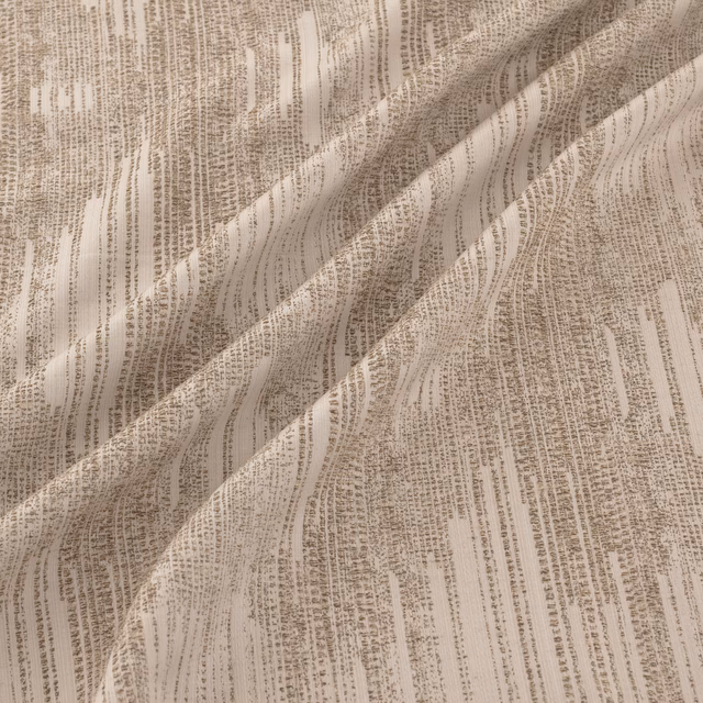 Warm taupe fabric with copper-brown distressed vertical striations and soft woven texture
