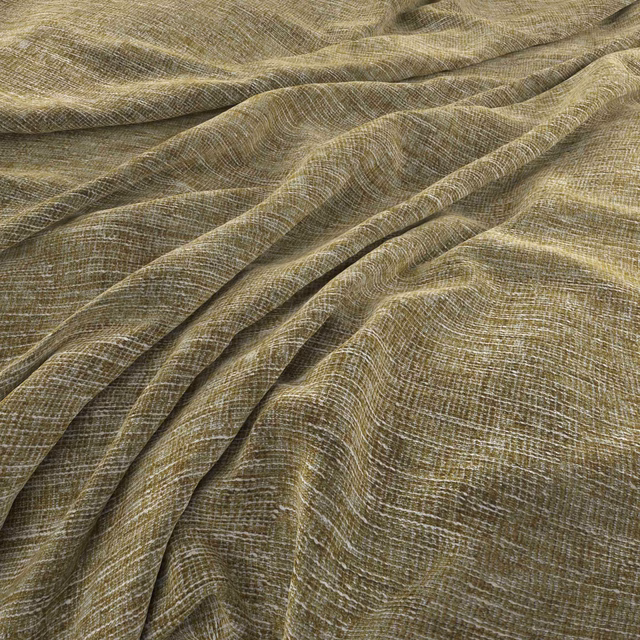 Moss olive woven fabric with fine crosshatch texture falling in soft folds