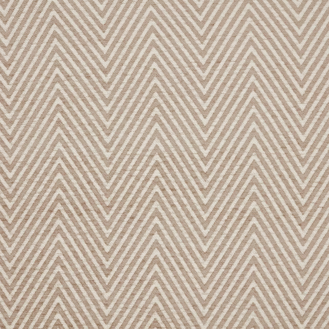 Warm beige chevron upholstery fabric with cream zigzag stripes