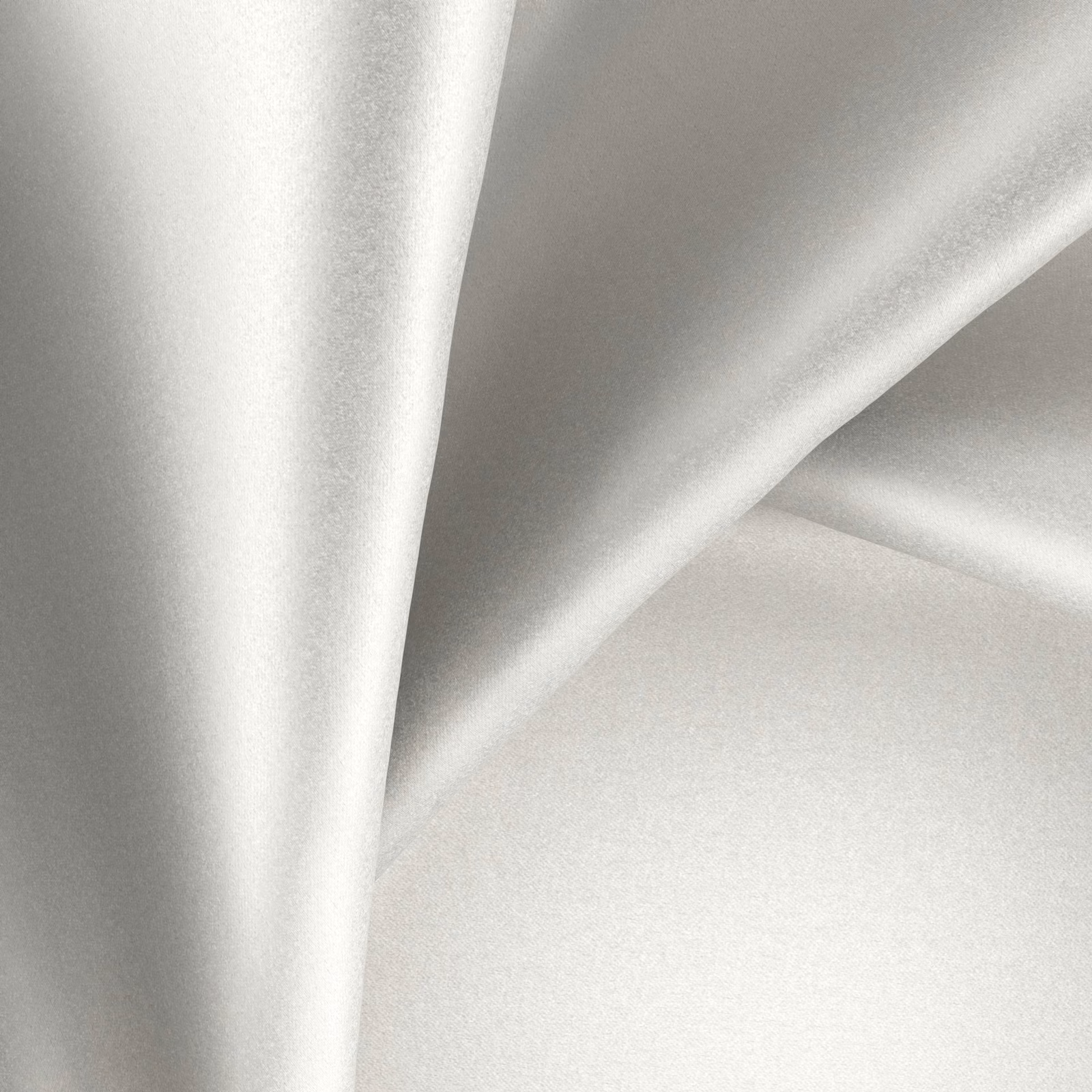 Pale silver-grey glossy textile falling in broad, softly reflective folds