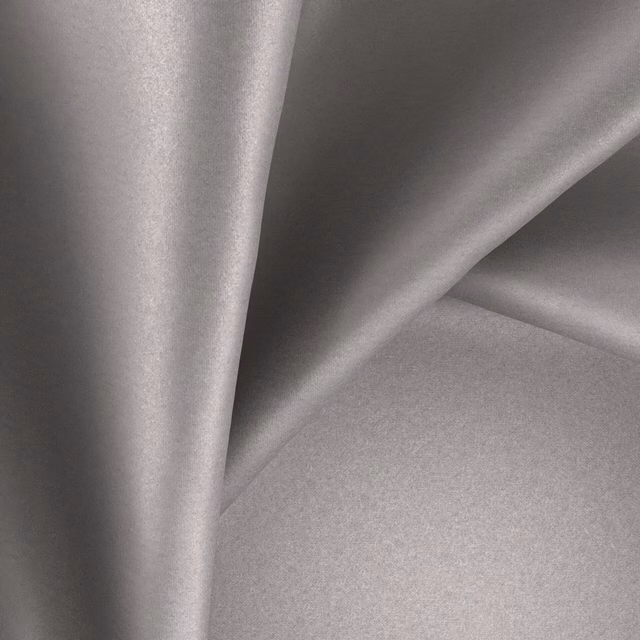 Silver-grey Glossy Drizzle textile falling in broad, softly reflective folds