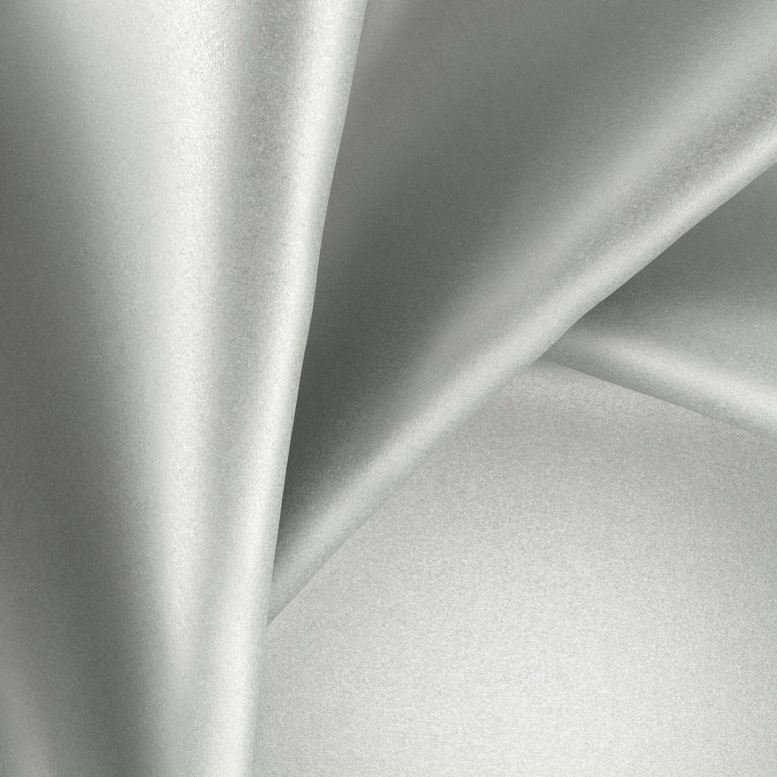 Pale glacier-grey green fabric with a cool sheen falling into soft folds