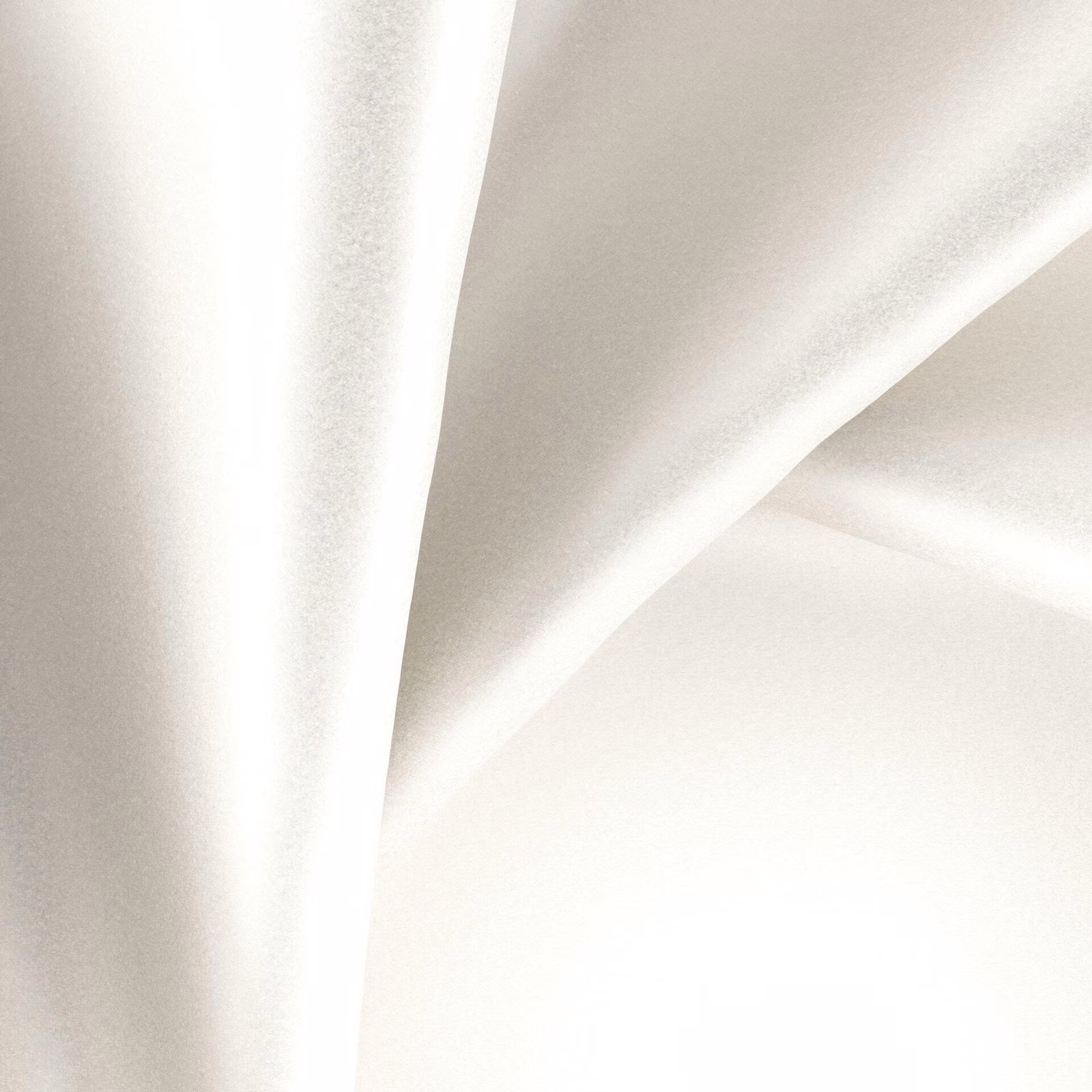 Warm ivory organza draped in smooth folds with luminous satin-like highlights