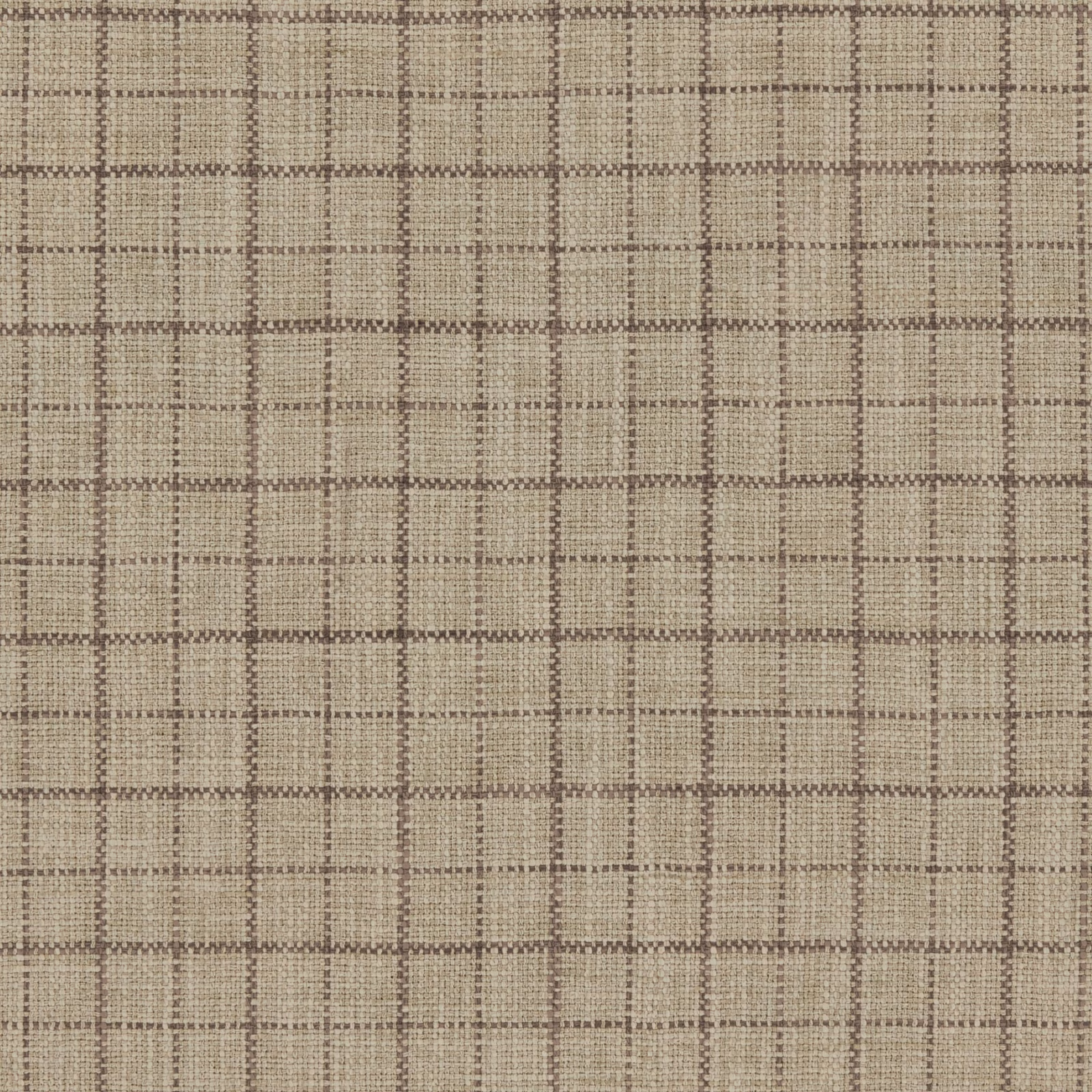 Driftwood taupe woven fabric with fine intersecting brown and grey checks