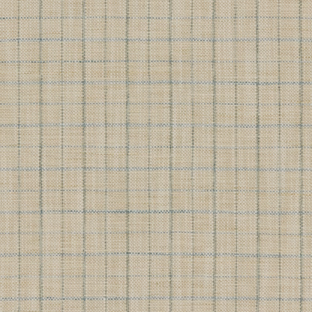 Pale seaglass blue-green checked weave over a warm beige neutral fabric ground