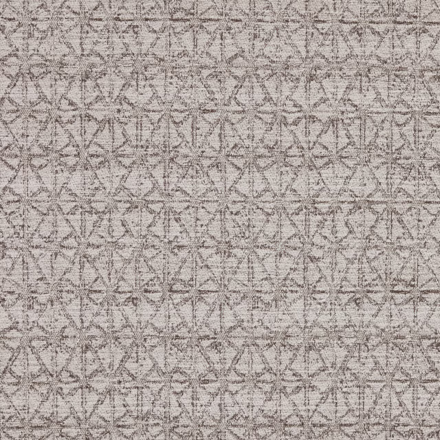 Taupe-grey geometric upholstery fabric with a softly distressed woven texture