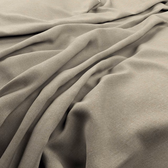 Warm dusty taupe plain weave falling into soft, shadowed folds